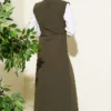 Button Detail Shirt Dress Set Khaki - Image 3