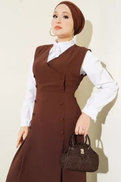Alternative Ansicht von Button Detail Shirt Dress Set Brown
