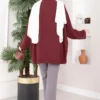 Buttoned Loose Aerobin Kimono Burgundy - Afbeelding 4