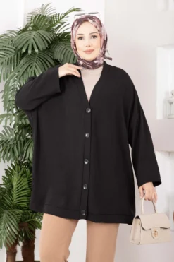 Vista alternativa de Buttoned Loose Aerobin Kimono Black
