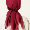 Plain Flannel Cotton Scarf Burgundy - immagine 3