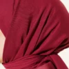 Plain Flannel Cotton Scarf Burgundy - immagine 4