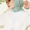 Plain Flannel Cotton Scarf Mint - immagine 2