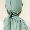 Plain Flannel Cotton Scarf Mint - immagine 3