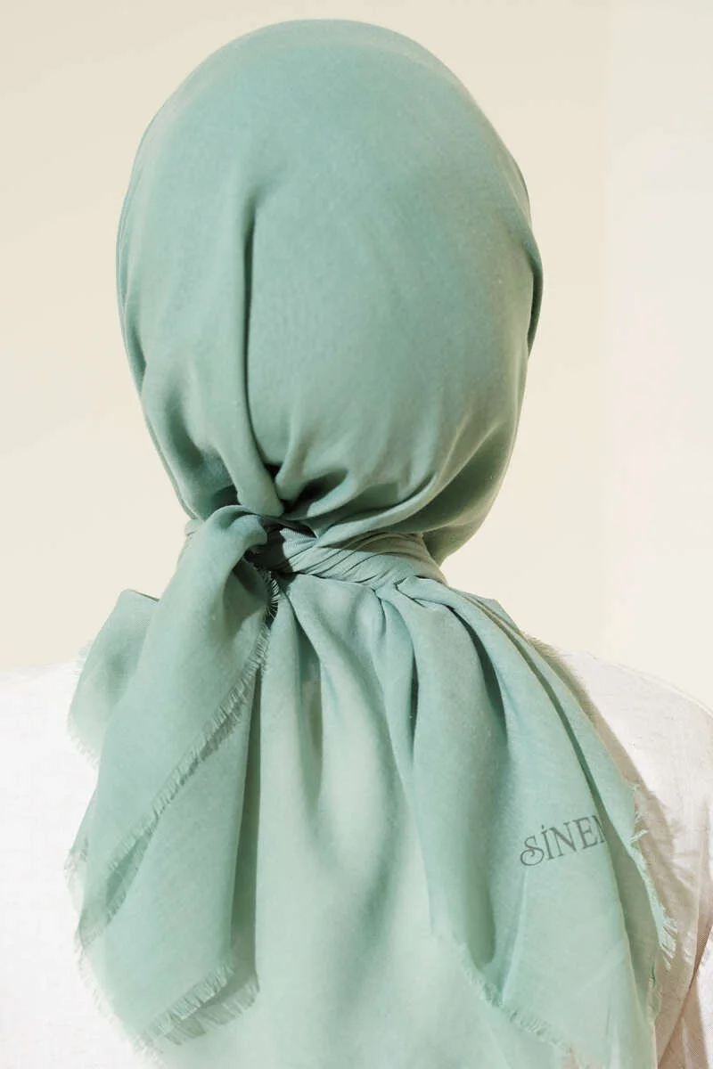 Plain Flannel Cotton Scarf Mint - immagine 3