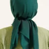 Plain Flannel Cotton Scarf Emerald - Image 3