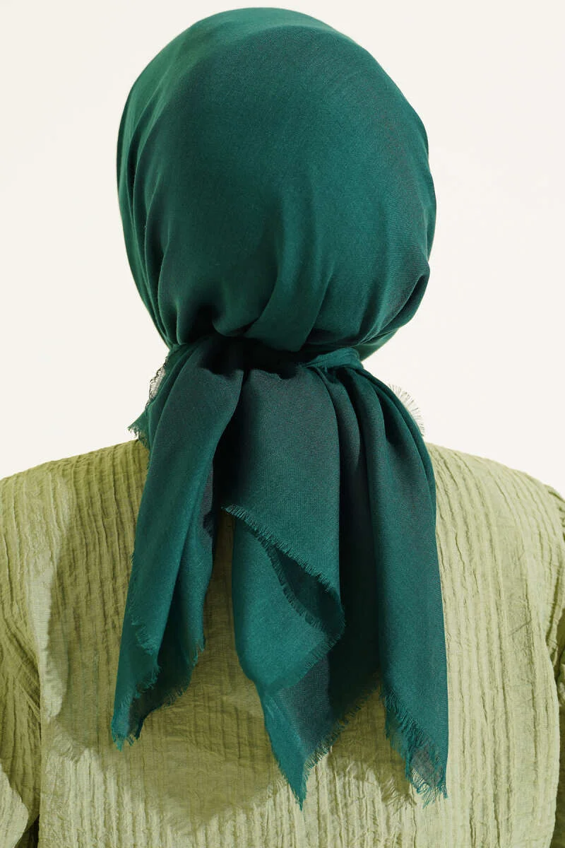 Plain Flannel Cotton Scarf Emerald - Image 3