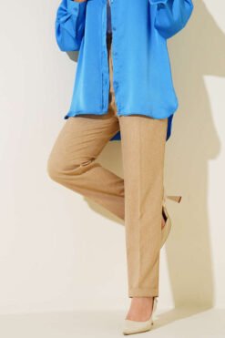 Tapered Linen Pants Beige
