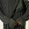 Lace Detailed Prayer Dress with Scarf Khaki - Image 4