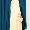 Lace Trim Buttoned Midi Dress Yellow - Afbeelding 3
