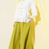 Lace Ruffled Waist Tunic Shirt White - Imagen 2