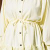 ⁦Lace Ruffled Waist Tunic Shirt Yellow⁩ - الصورة ⁦4⁩
