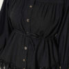 Lace Ruffled Waist Tunic Shirt Black – Bild 4