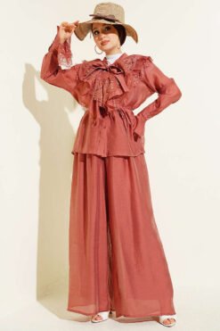Lace Embellished Loose Two-Piece Set