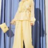 Lace Embellished Loose Two-Piece Set Yellow
