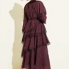 Lace Asymmetric Layered Dress Burgundy - Imagen 3
