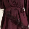 Lace Asymmetric Layered Dress Burgundy - Imagen 4