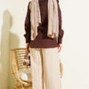 Lace Baby Collar Poplin Shirt Brown - Afbeelding 3
