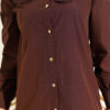 Lace Baby Collar Poplin Shirt Brown - Afbeelding 4