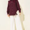 Lace Baby Collar Poplin Shirt Plum - Imagen 2