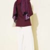 Lace Baby Collar Poplin Shirt Plum - Imagen 3