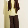 Lace Baby Collar Poplin Shirt Yellow – Image 3