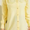 Lace Baby Collar Poplin Shirt Yellow – Image 4