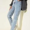 Slim Fit High-Waisted Denim Pants