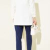 Slim Fit Tapered Fabric Trousers Navy Blue - Image 3