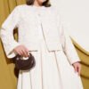 Embroidered Skirted Jacket Set Stone - immagine 2
