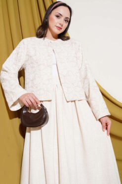 Alternative view of Embroidered Skirted Jacket Set Stone