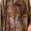 Patterned Aya Series Bamboo Crinkle Shawl Mink – Image 4