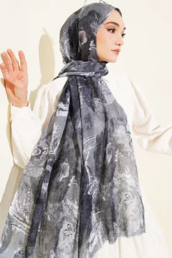 Alternative view of Patterned Aya Series Bamboo Crinkle Shawl