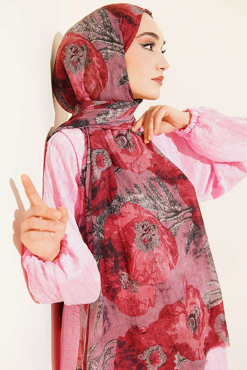 Patterned Aya Series Bamboo Crinkle Shawl