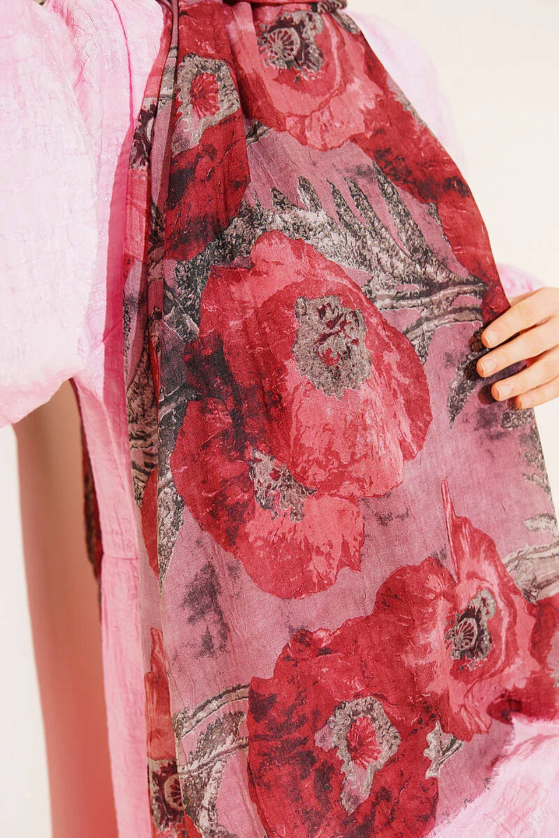 Patterned Aya Series Bamboo Crinkle Shawl - Image 4