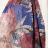 Patterned Aya Series Bamboo Crinkle Shawl Navy Blue - Afbeelding 4