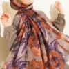 ⁦Patterned Aya Series Bamboo Crinkle Shawl Tan⁩ - الصورة ⁦2⁩