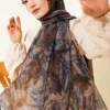 ⁦Patterned Aya Series Bamboo Crinkle Shawl Mink⁩ - الصورة ⁦2⁩