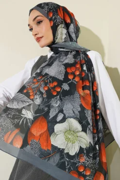 Alternative view of Patterned French Silk Scarf