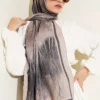 Patterned Liva Modal Crepe Shawl Beige