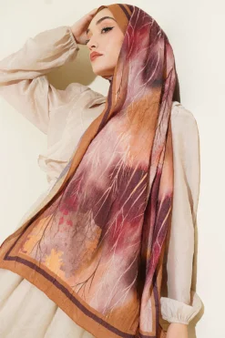 Alternative view of Patterned Liva Modal Crepe Shawl Camel