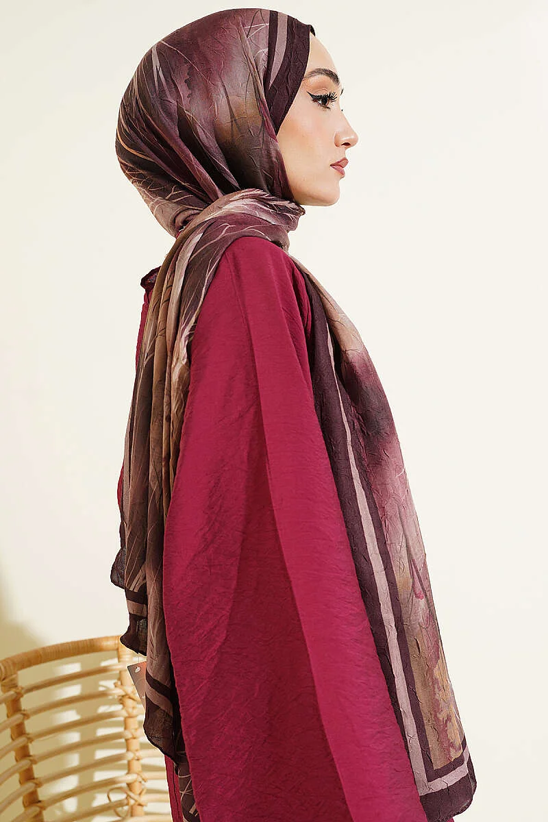 Patterned Liva Modal Crepe Shawl – Image 3