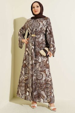 Vista alternativa di Dress with Tied Front Detail Brown