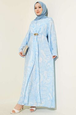 Dress with Tied Front Detail Blue