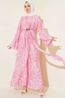 Dress with Tied Front Detail Pink
