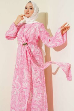 Vista alternativa di Dress with Tied Front Detail Pink