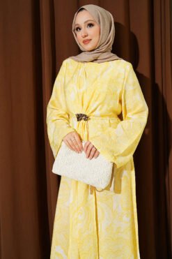 Vista alternativa di Dress with Tied Front Detail Yellow