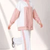 High Neck Zippered Two-Piece Set Salmon - immagine 2