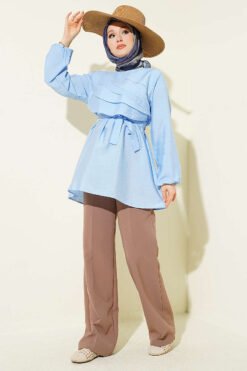 Alternative view of Draped Belted Tunic Blue