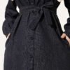 Buttoned Scarf Long Tunic Navy Blue – Image 4